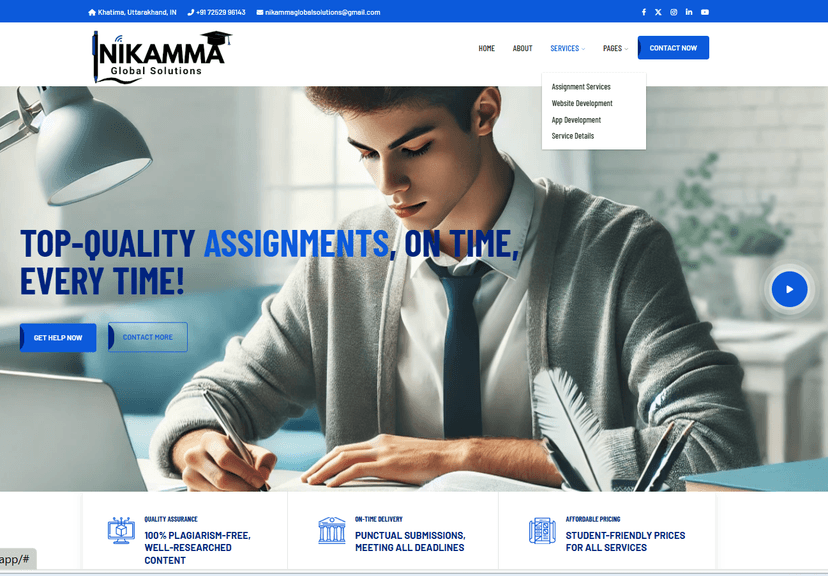 Nikamma Global Solutions – Academic Support Platform 
