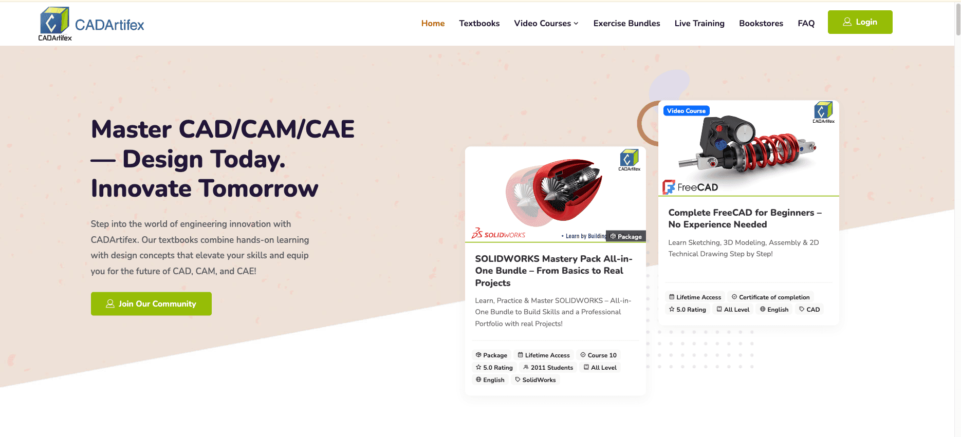 CADArtifex website preview